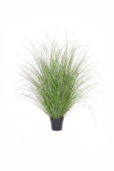 صورة لنبات العشب البلاستيكي (PVC) الأخضر/الأحمر الطرف في إناء 140 سم FR-S3