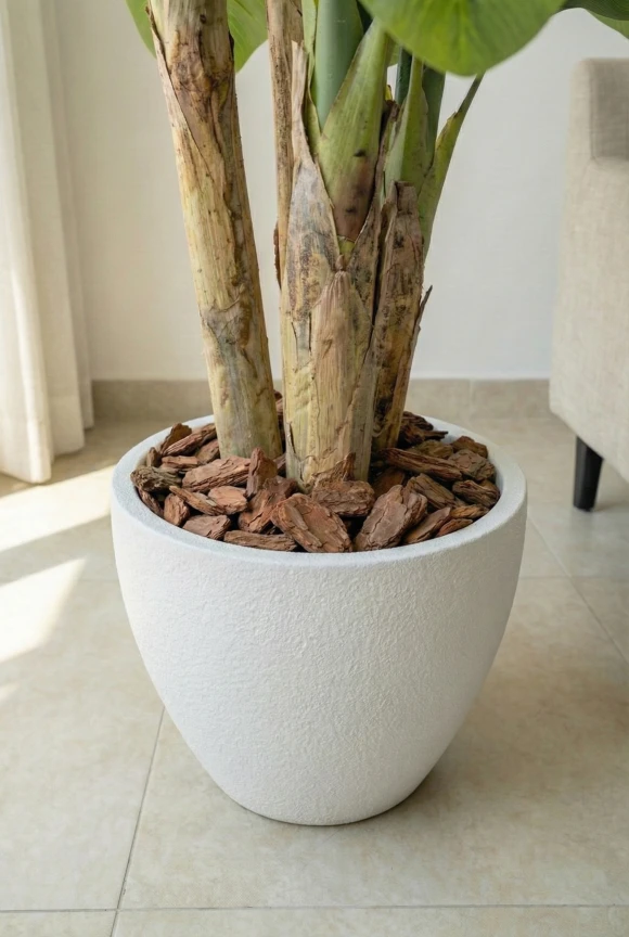 Artificial Banana Tree in White Easington Pot - 140cm