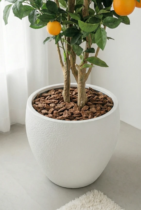 Artificial Orange Tree in White Easington Pot - 150cm