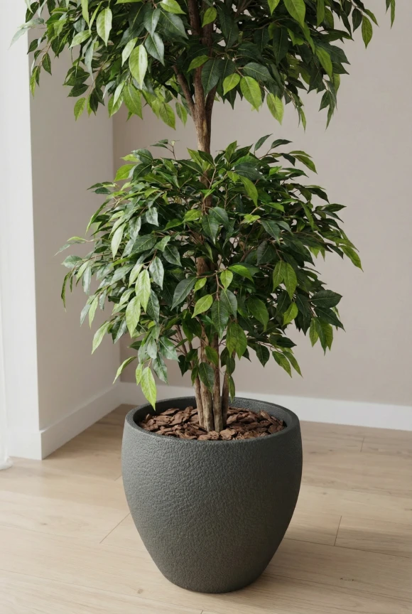 Artificial Ficus Liana in Black Easington Pot - 185cm
