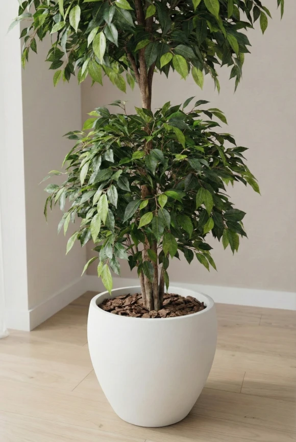 Artificial Ficus Liana in White Easington Pot - 185cm
