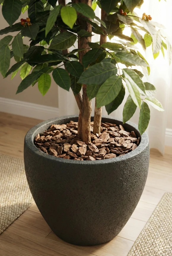 Artificial Coffee Tree in Black Easington Pot - 150cm