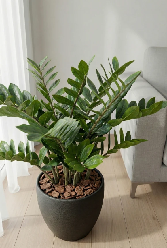 Artificial Zanzibar Gem in Black Easington Pot - 75cm