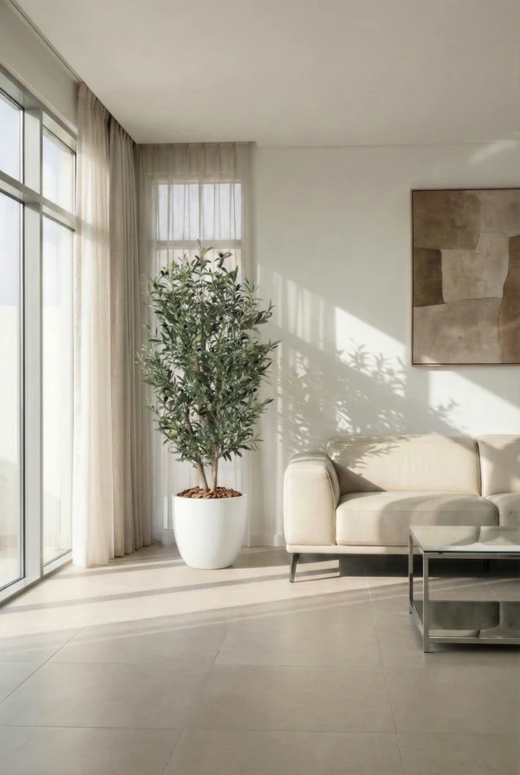 Artificial Olive Tree in White Easington Pot - 150cm