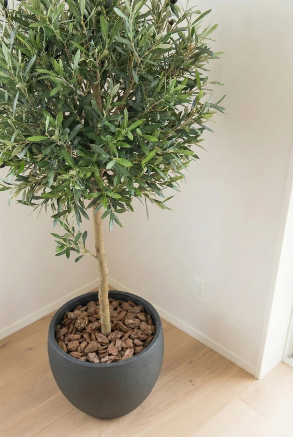 Artificial Olive Ball in Black Easington Pot - 150cm