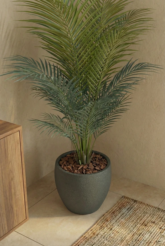 Artificial Areca Palm in Black Easington Pot - 120cm