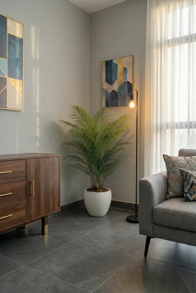 Artificial Areca Palm in White Easington Pot - 120cm