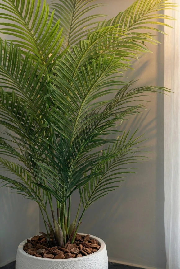 Artificial Areca Palm in White Easington Pot - 120cm