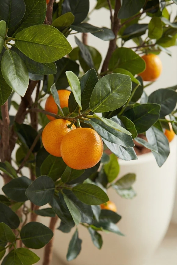 Artificial Orange Tree in Mocha Earle Dumpy Pot - 150cm