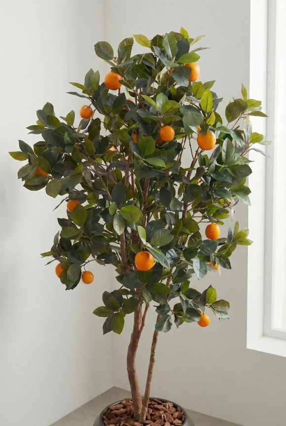 Artificial Orange Tree in Mocha Earle Dumpy Pot - 150cm