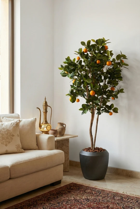 Artificial Orange Tree in Slate Earle Dumpy Pot - 150cm