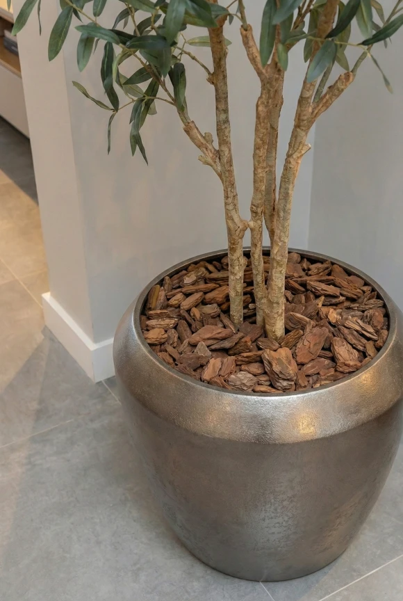 Artificial Olive Tree in Slate Earle Dumpy Pot - 210cm