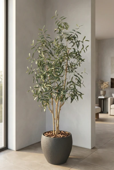 Artificial Olive Tree in Black Easington Pot - 210cm
