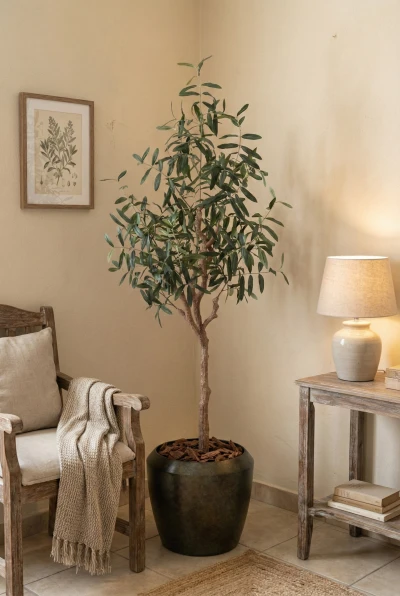 Artificial Olive Tree in Mocha Earle Dumpy Pot - 180cm