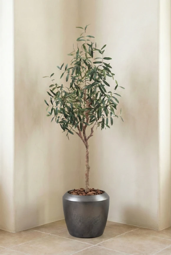 Artificial Olive Tree in Slate Earle Dumpy Pot - 180cm