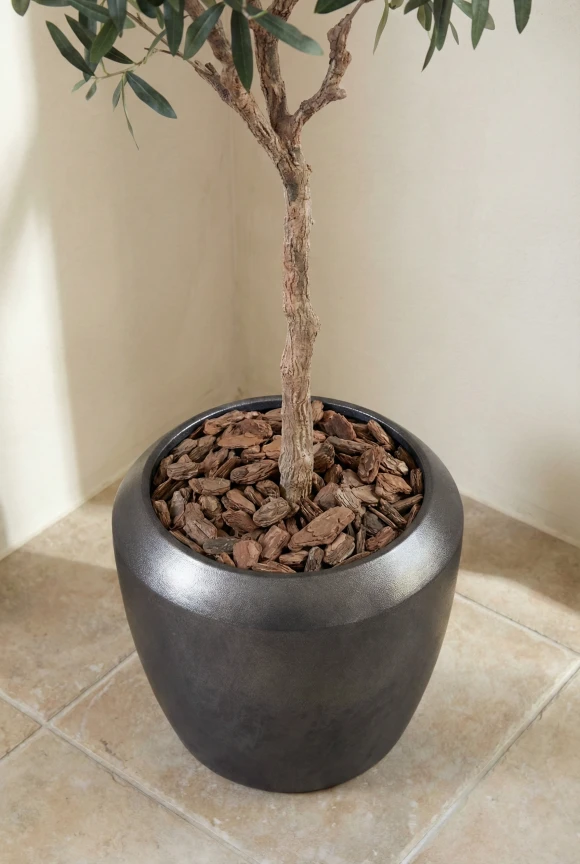 Artificial Olive Tree in Slate Earle Dumpy Pot - 180cm